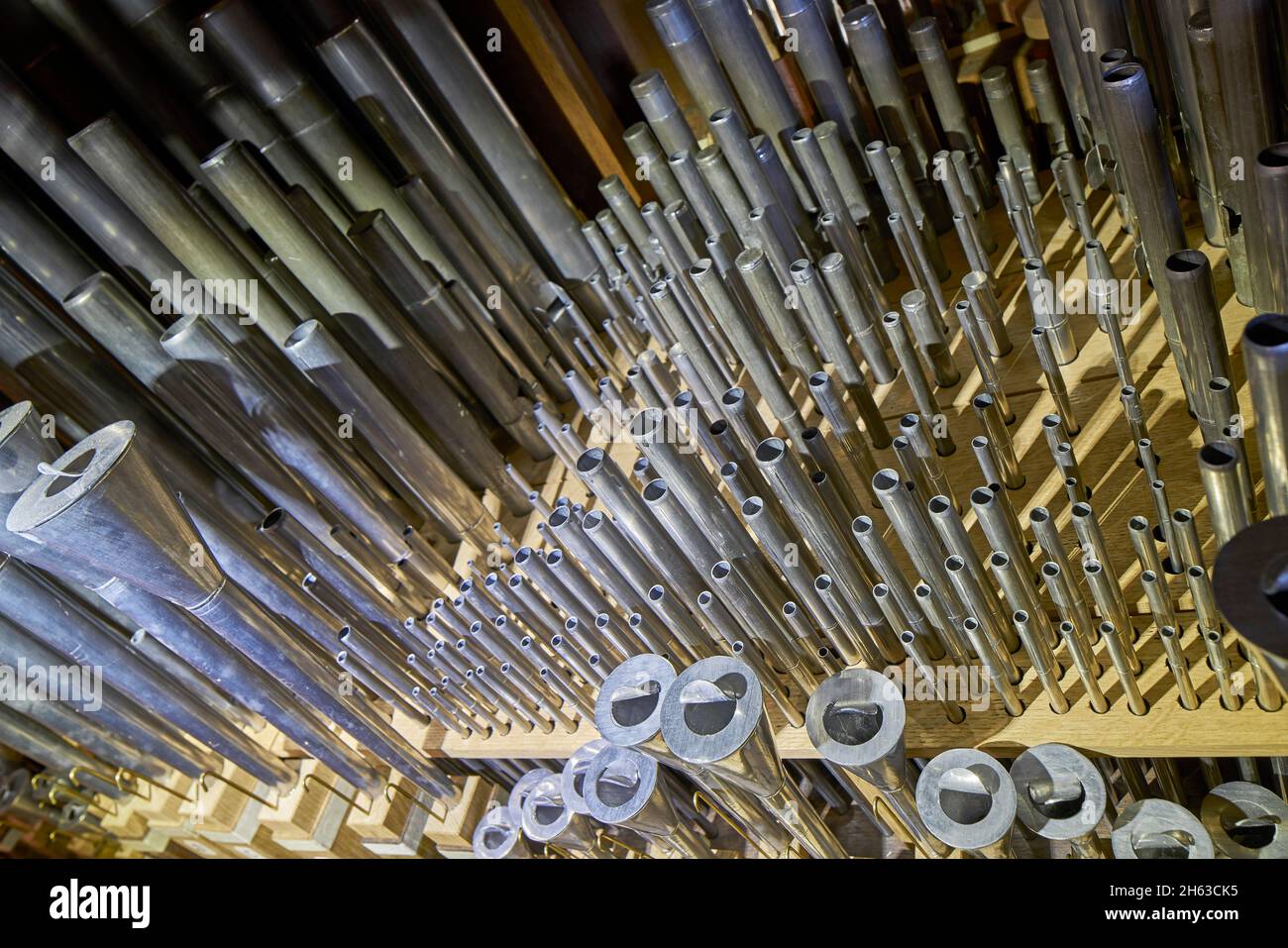 europe,germany,hamburg,st pankratius neuenfelde,schnitger organ,church organ,music,organ playing,organ pipes Stock Photo