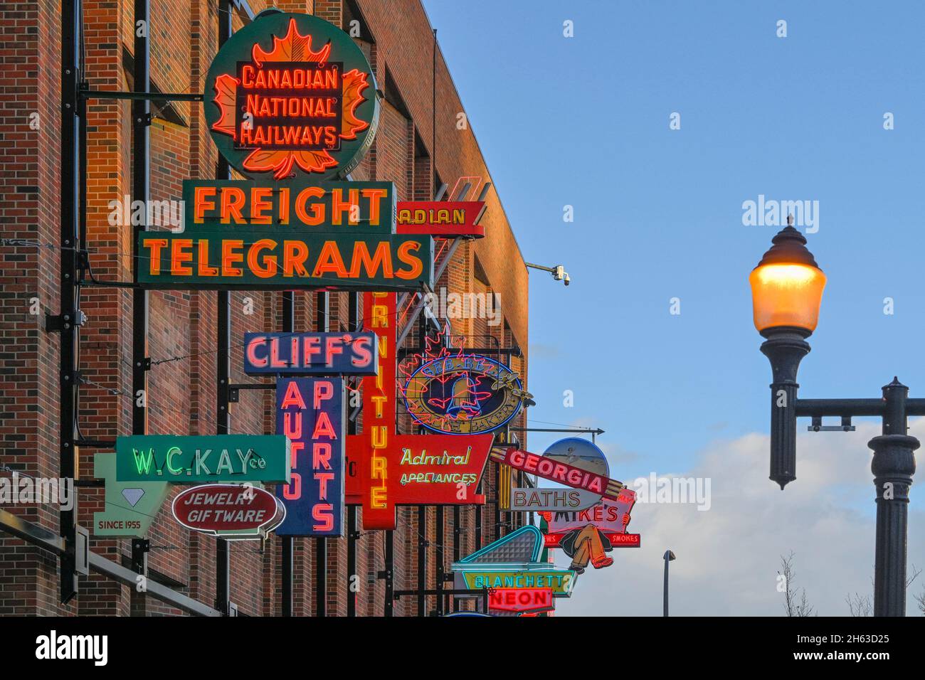 Vintage neon signs, Neon Sign Museum, Fourth St. Promenade, Edmonton