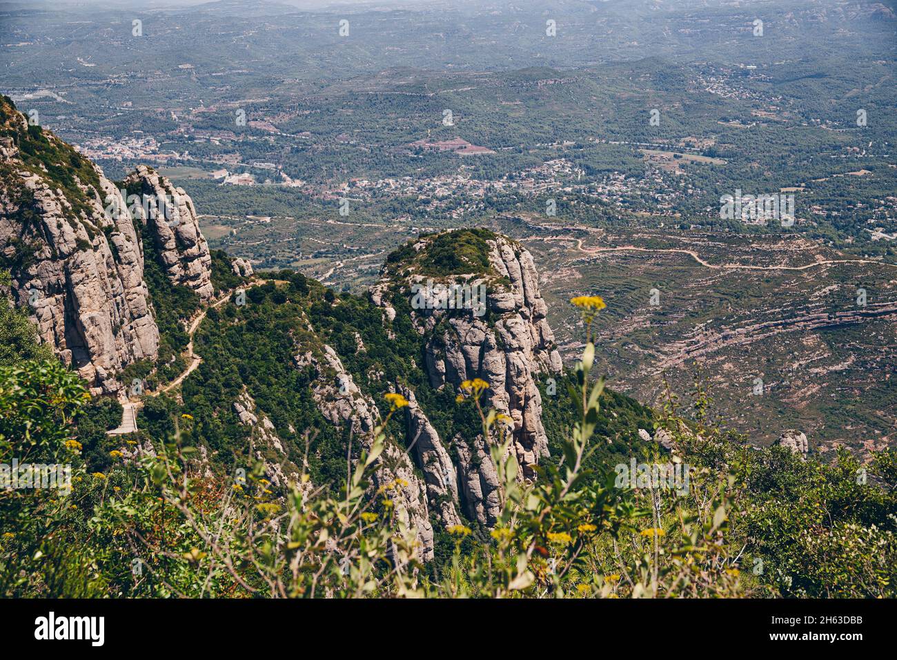 the mountains of montserrat in barcelona,spain. montserrat is a spanish shaped mountain which influenced antoni gaudi to make his art works. Stock Photo