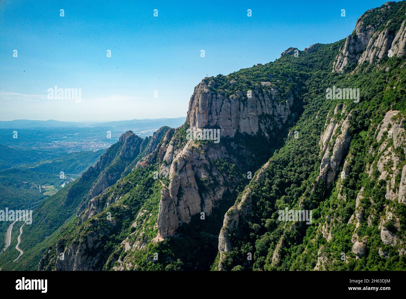 the mountains of montserrat in barcelona,spain. montserrat is a spanish shaped mountain which influenced antoni gaudi to make his art works. Stock Photo