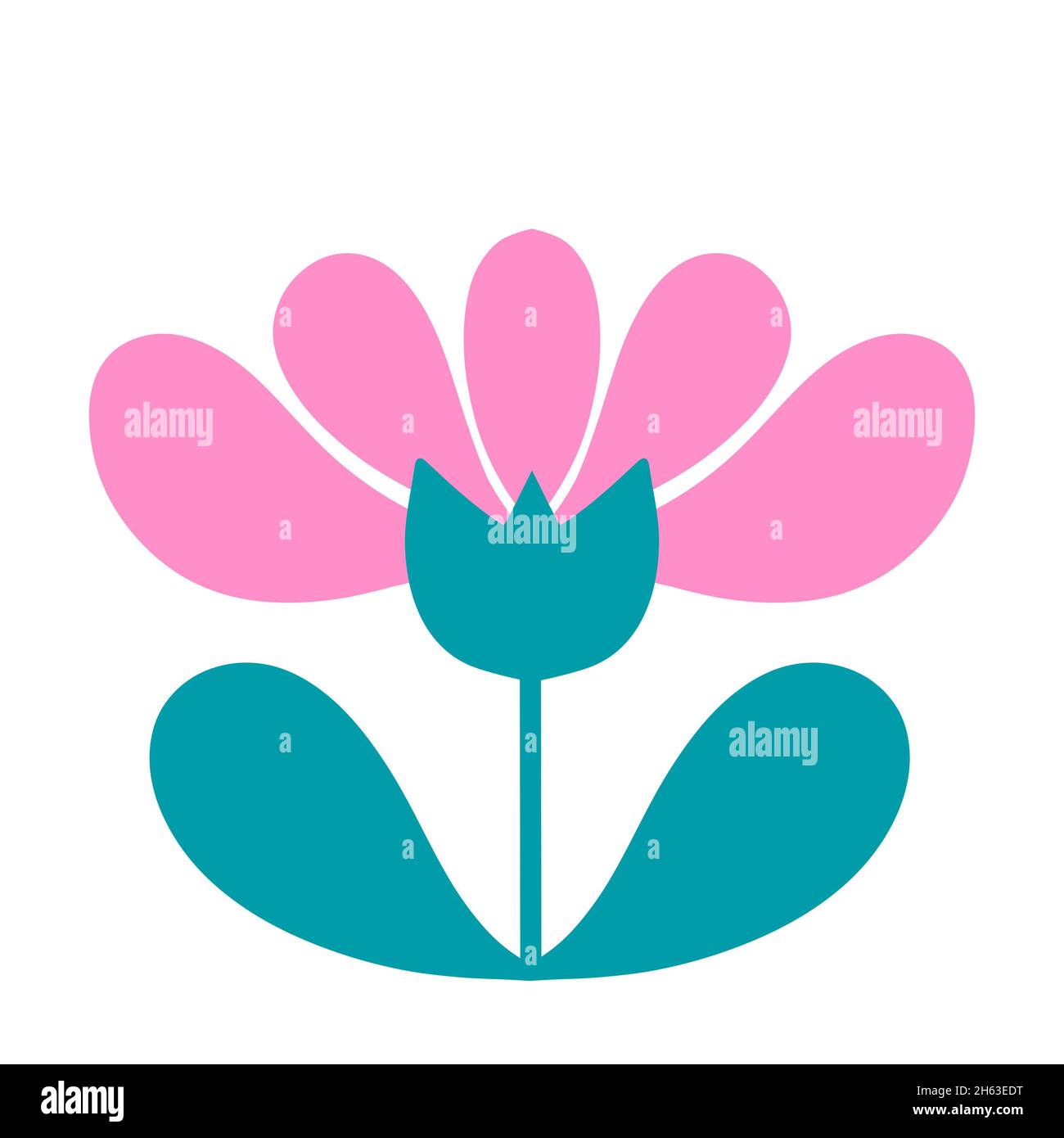 Geometric doodle flower for wallpaper and fabrics and textiles Stock Photo