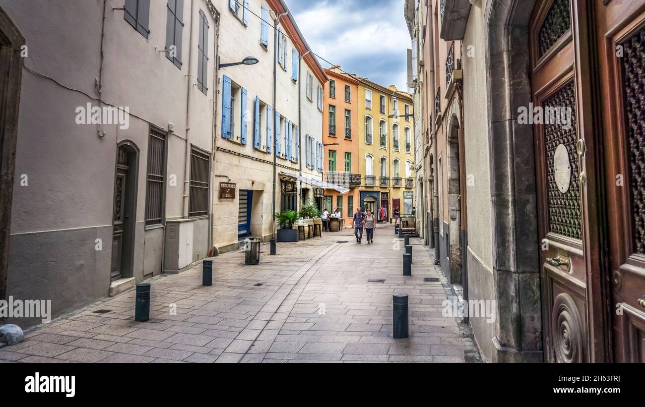 alley in perpignan. Stock Photo