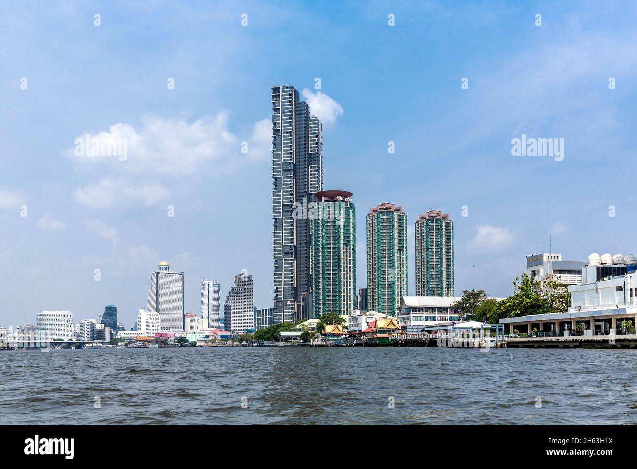 state tower,four seasons private residences,chatrium hotel riverside bangkok,chao phraya river,bangkok,thailand,asia Stock Photo