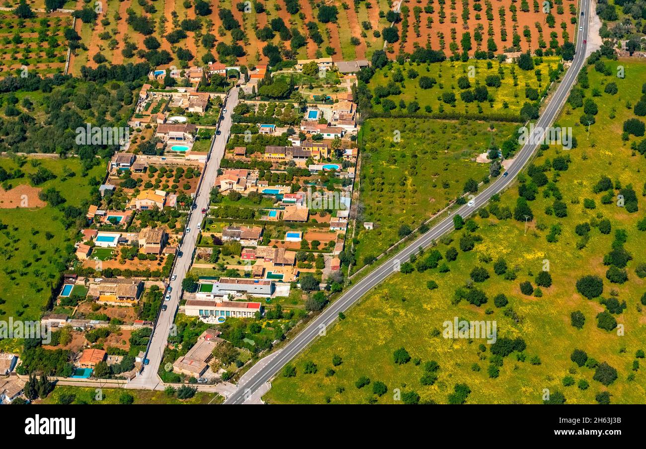 aerial view,urbanization son maxella,s'esgleieta,son espanyol,mallorca,balearic island,balearic islands,baleares,spain Stock Photo