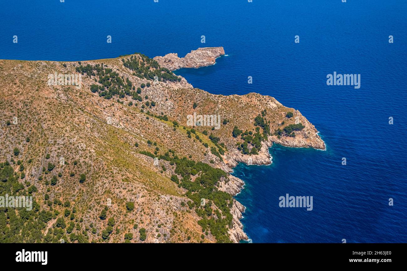aerial view,cap des freu,balearic islands,capdepera,mallorca,spain Stock Photo