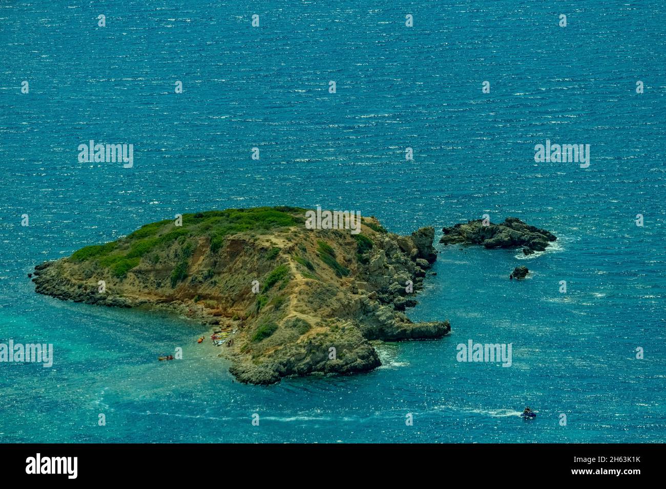 aerial view,illa d'en sales island,portals nous,calvià,mallorca,balearic islands,spain Stock Photo