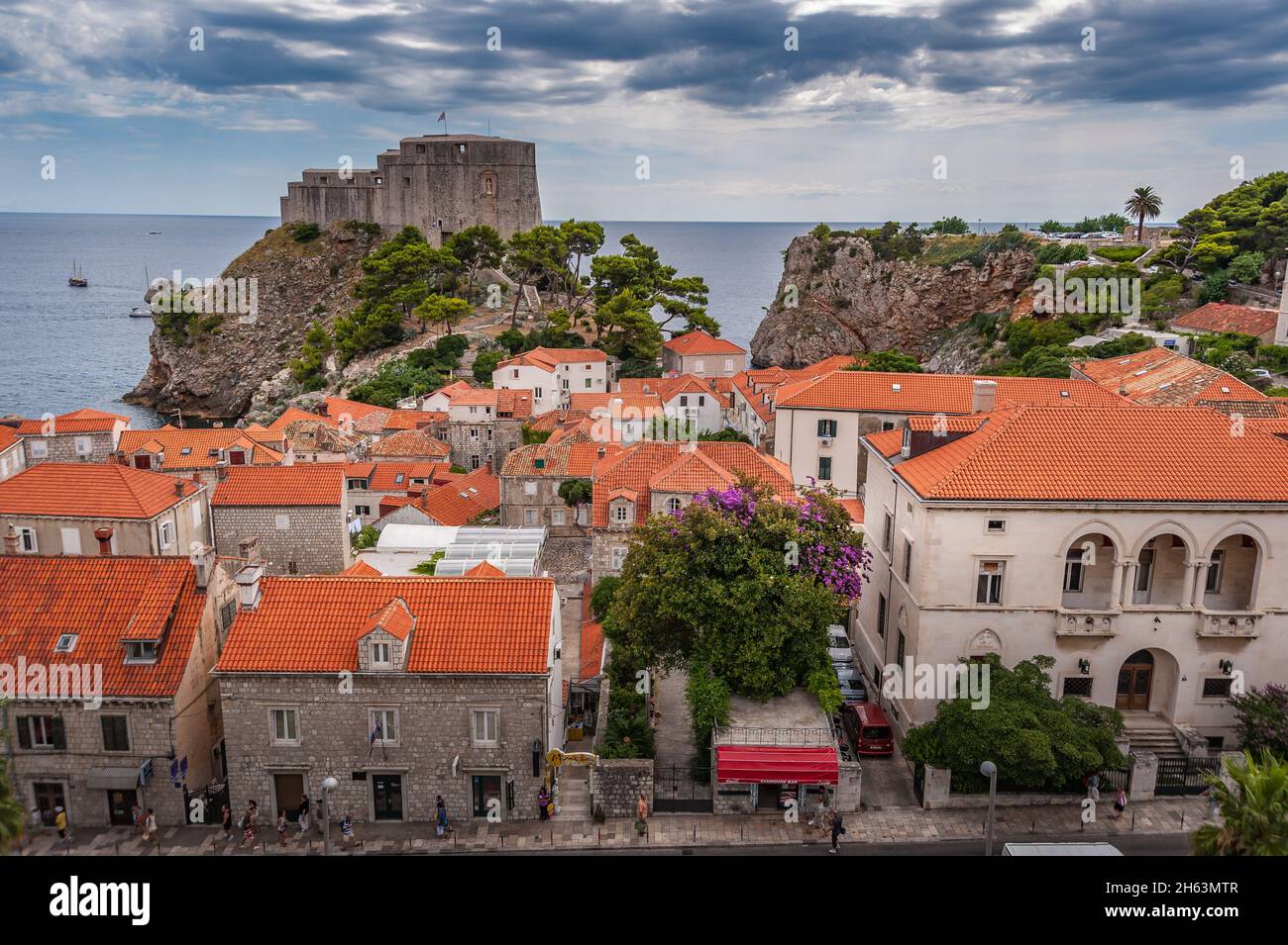 Dubrovnik castle and city overlook Stock Photo
