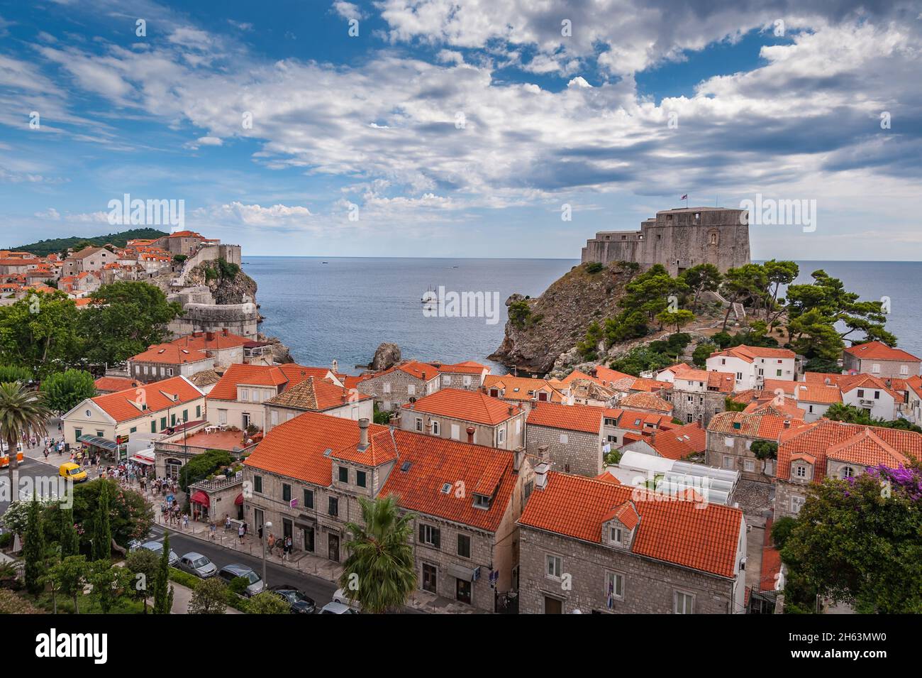 Dubrovnik castle and city overlook Stock Photo