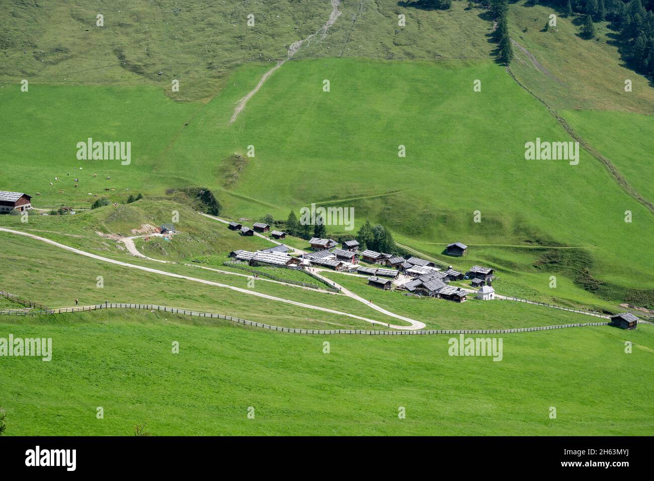 vals,mühlbach,bolzano province,south tyrol,italy. the alpine village of the fane alm Stock Photo