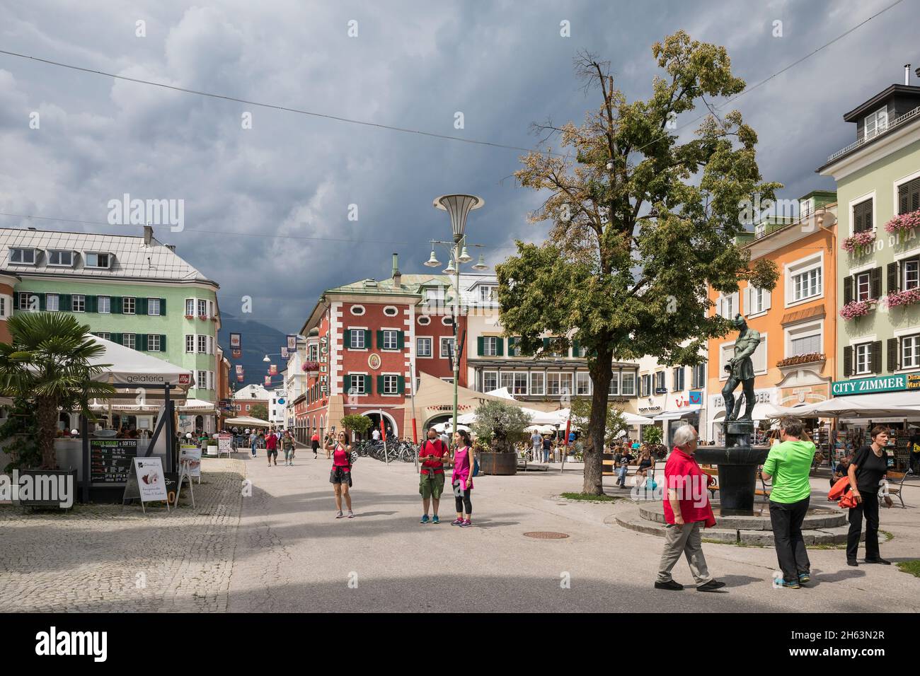 at the main square in lienz,east tyrol,lienz district,tyrol,austria Stock Photo