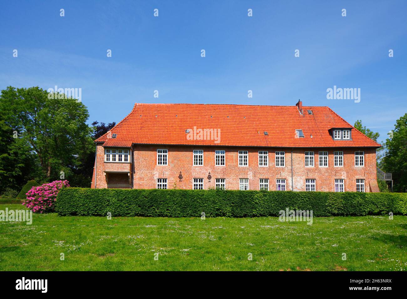 medieval moated castle blomendal in bremen-blumenthal,bremen,germany,europe Stock Photo