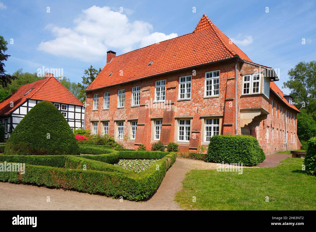 medieval moated castle blomendal in bremen-blumenthal,bremen,germany,europe Stock Photo