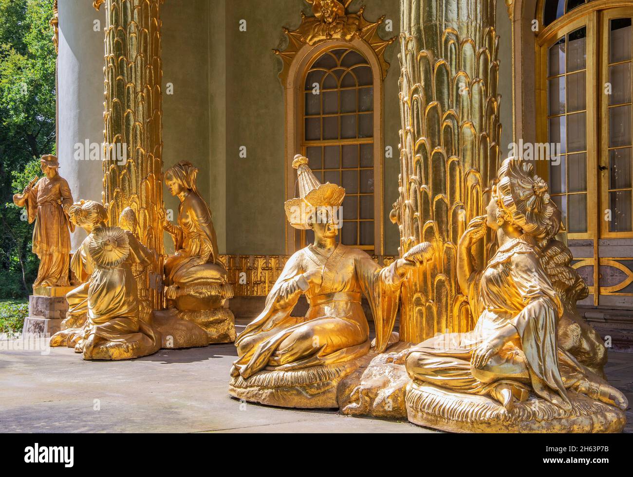 sculptures at the chinese tea house in the sanssouci palace park,potsdam,brandenburg,germany Stock Photo