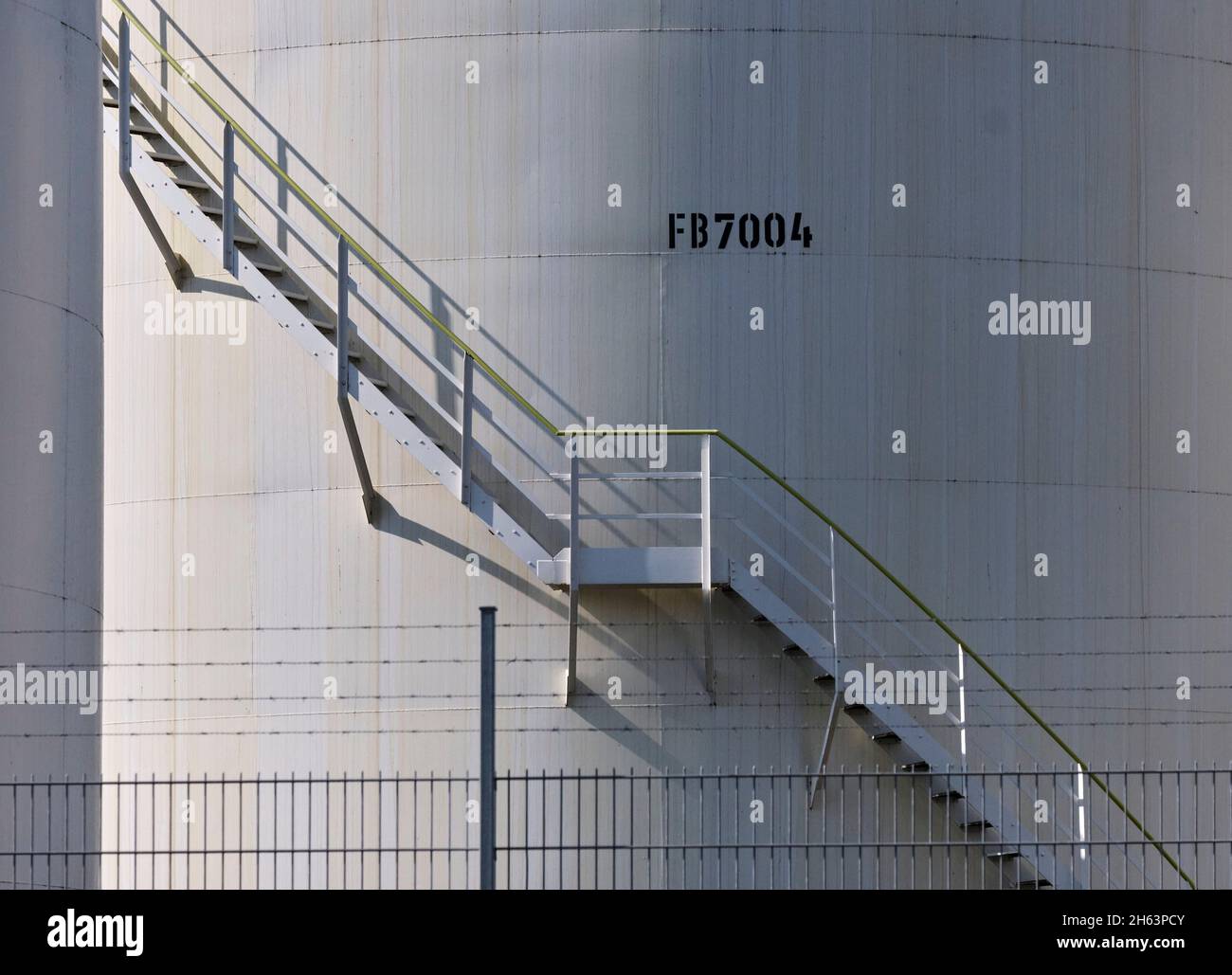 stairs to mineral oil tanks in the port area Stock Photo Alamy