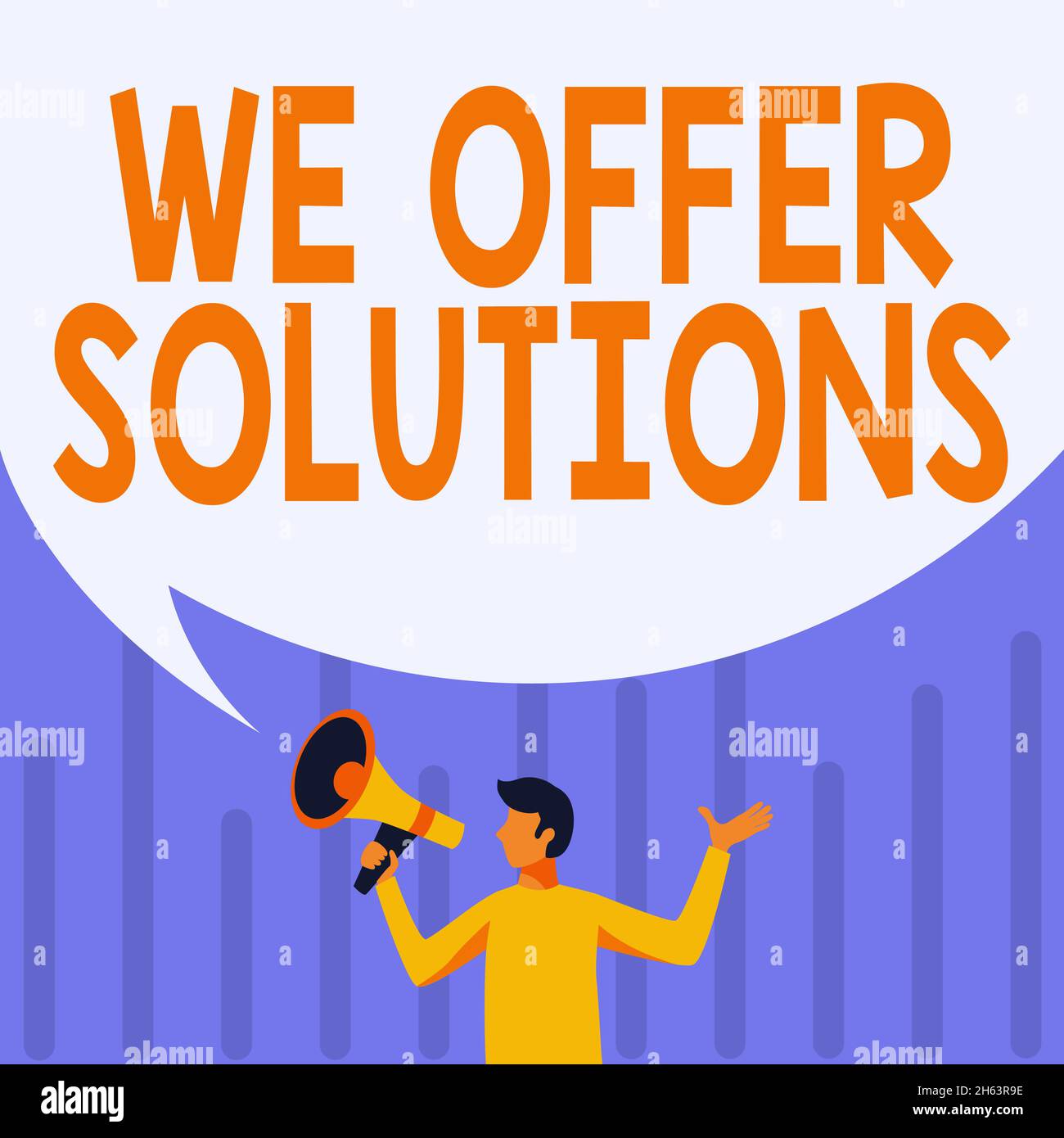 Handwriting text We Offer Solutions. Business approach way to solve ...