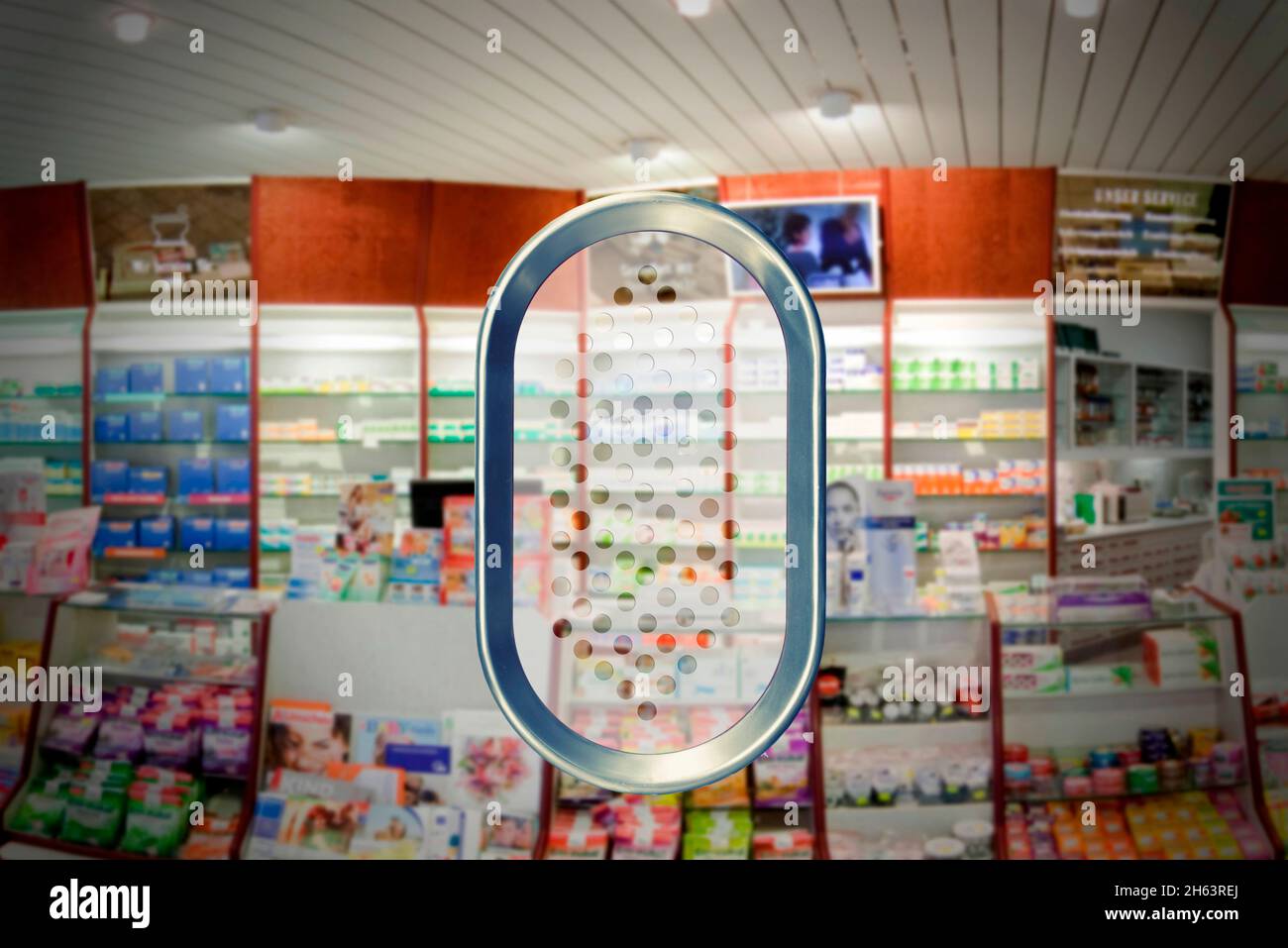 pharmacy with an intercom Stock Photo