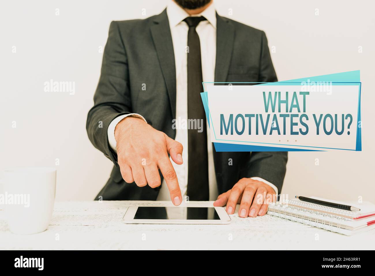 Conceptual caption What Motivates Youquestion. Business overview know ...