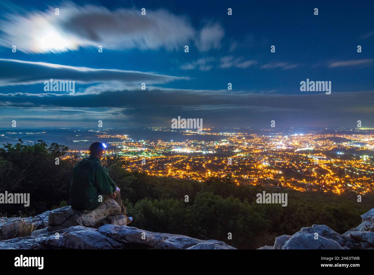 nitra (neutra),view from mount zobor to nitra with nitra castle,full