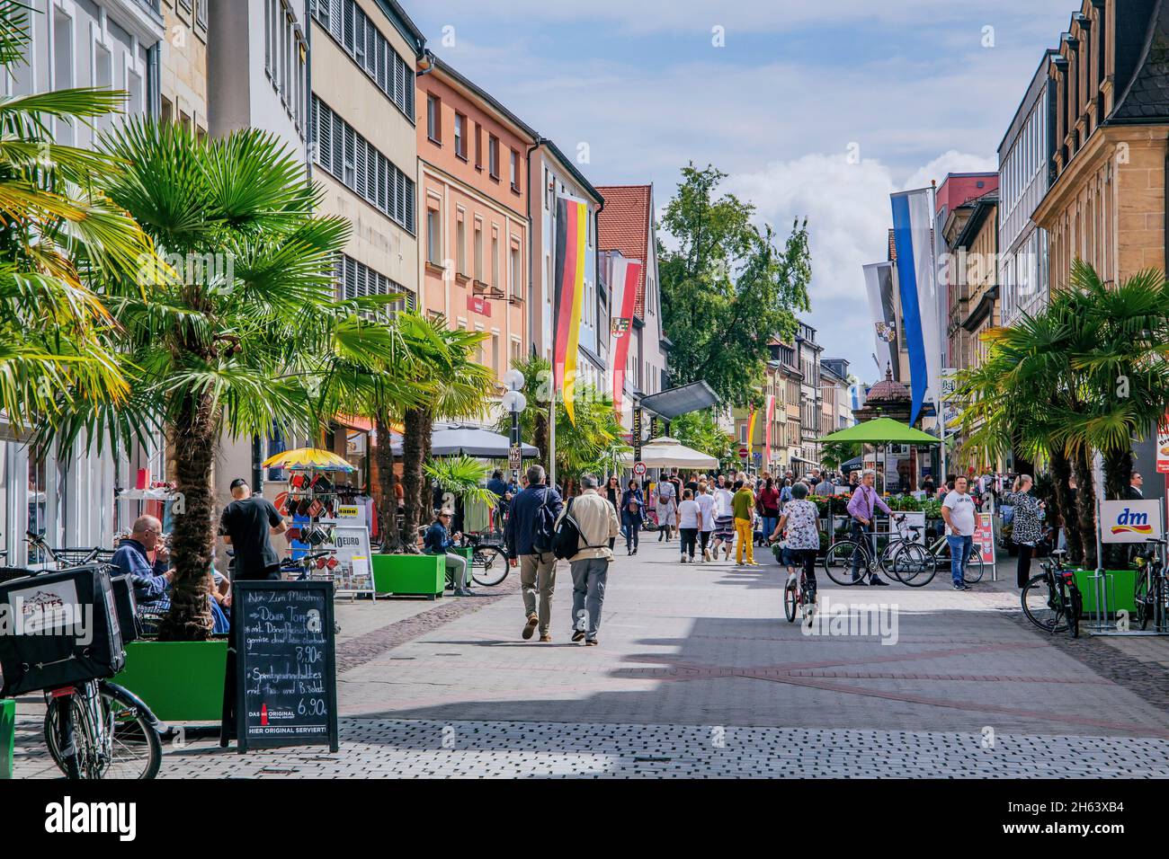 pedestrian zone richard-wagner-strasse in the center,bayreuth,upper franconia,franconia,bavaria,germany Stock Photo