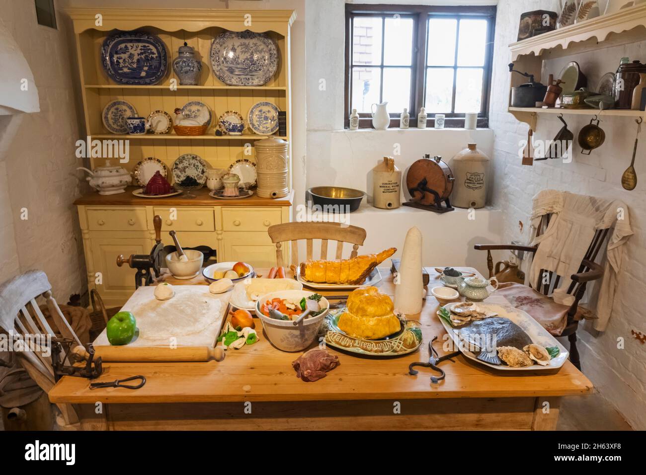 england,southampton,tudor house and garden museum,display of a typical ...