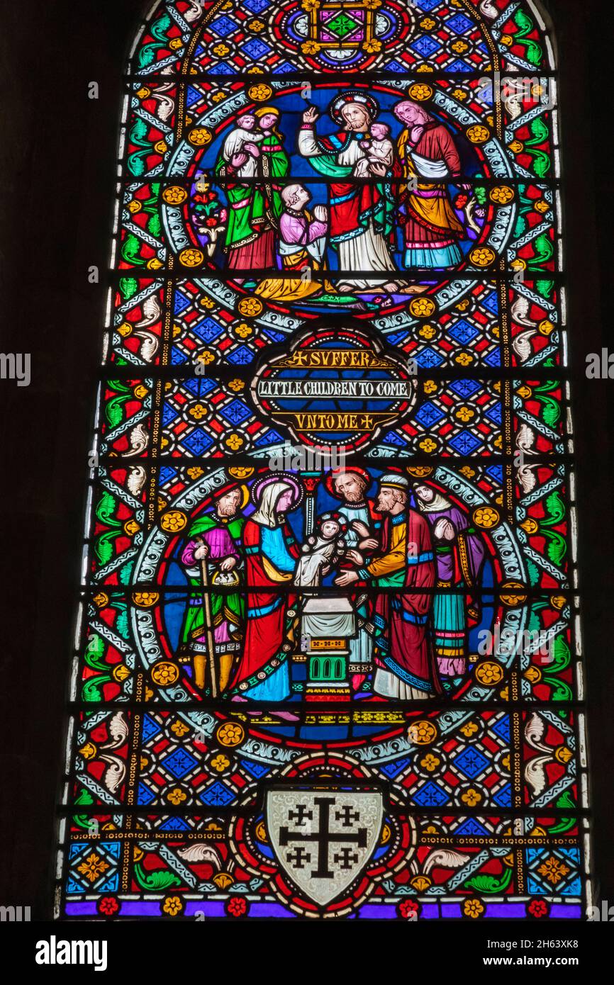 england,winchester,hospital of st cross,the church,stained glass window