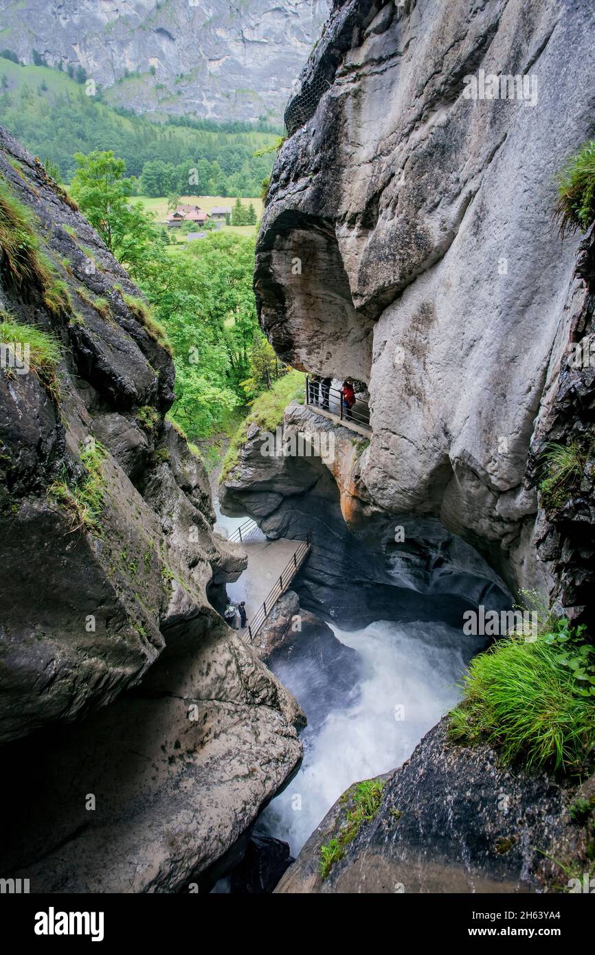 trümmelbach waterfalls,lauterbrunnen,lauterbrunnen valley,bernese alps,bernese oberland,canton of bern,switzerland Stock Photo