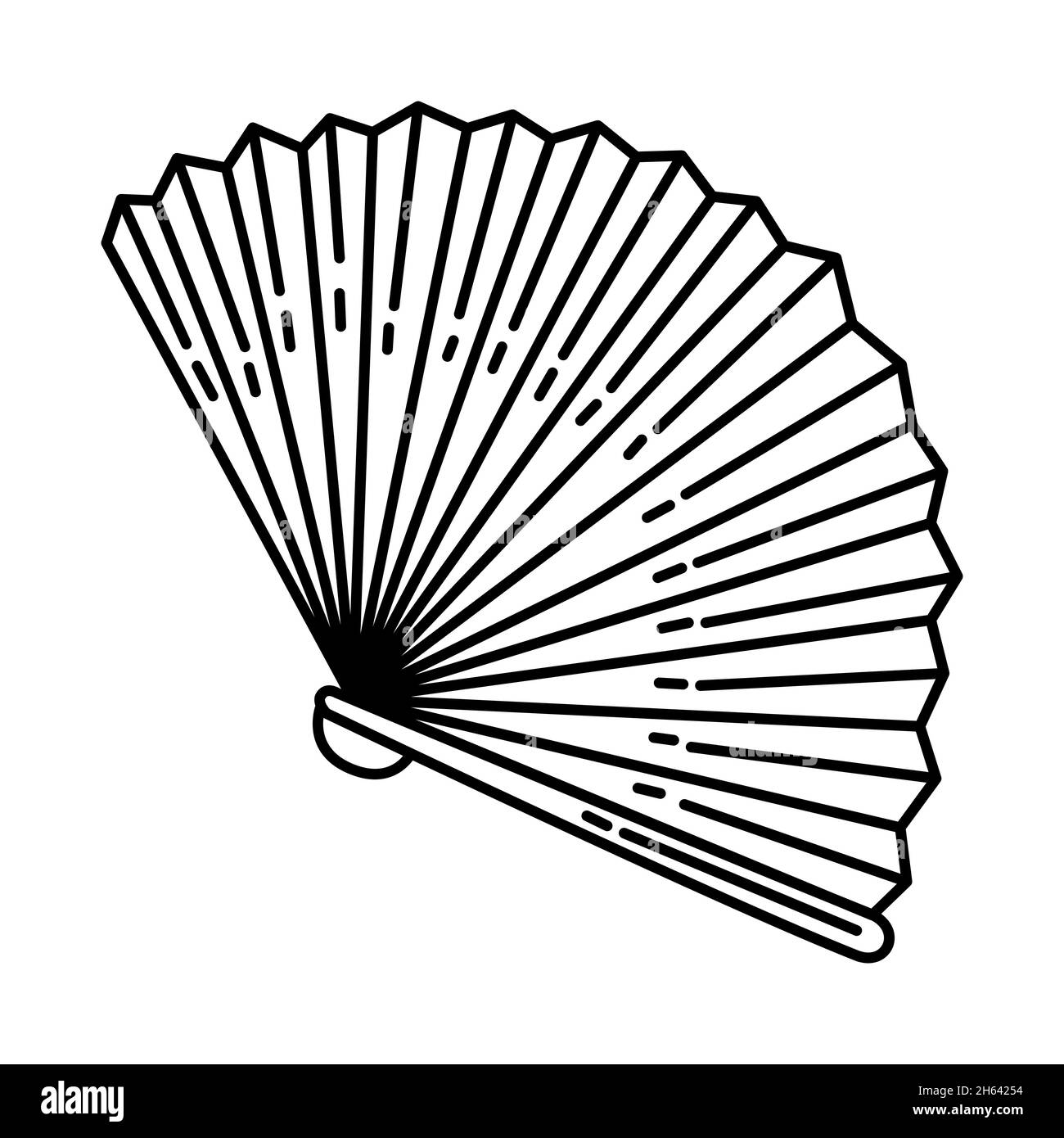 Hand Fans Part of Women Accessories Hand Drawn Icon Set Vector. Stock Vector