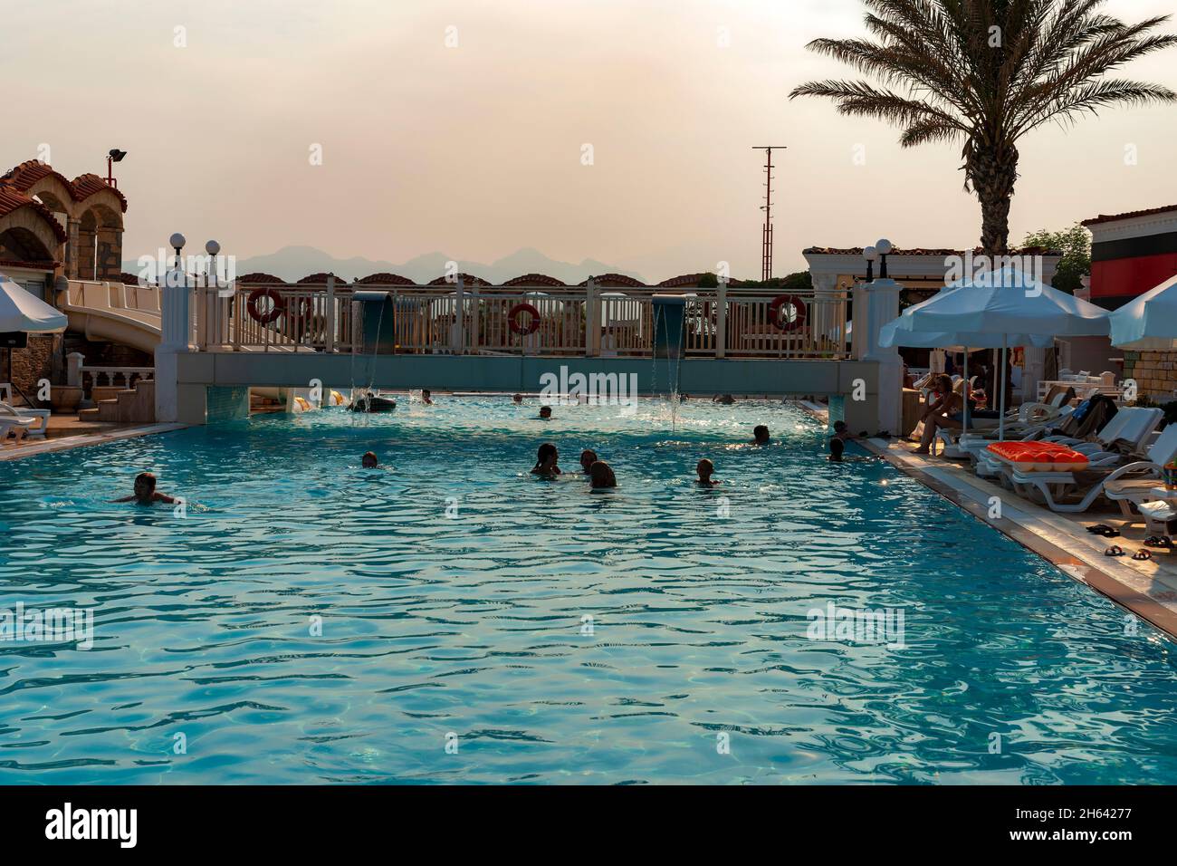 hotel pool,lara beach,antalya,turkey Stock Photo
