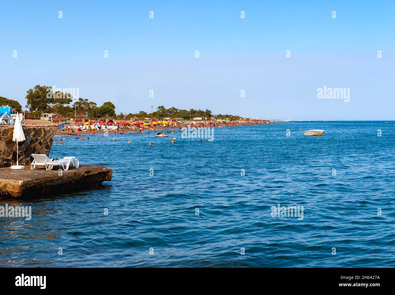 view of lara beach,antalya,turkey Stock Photo