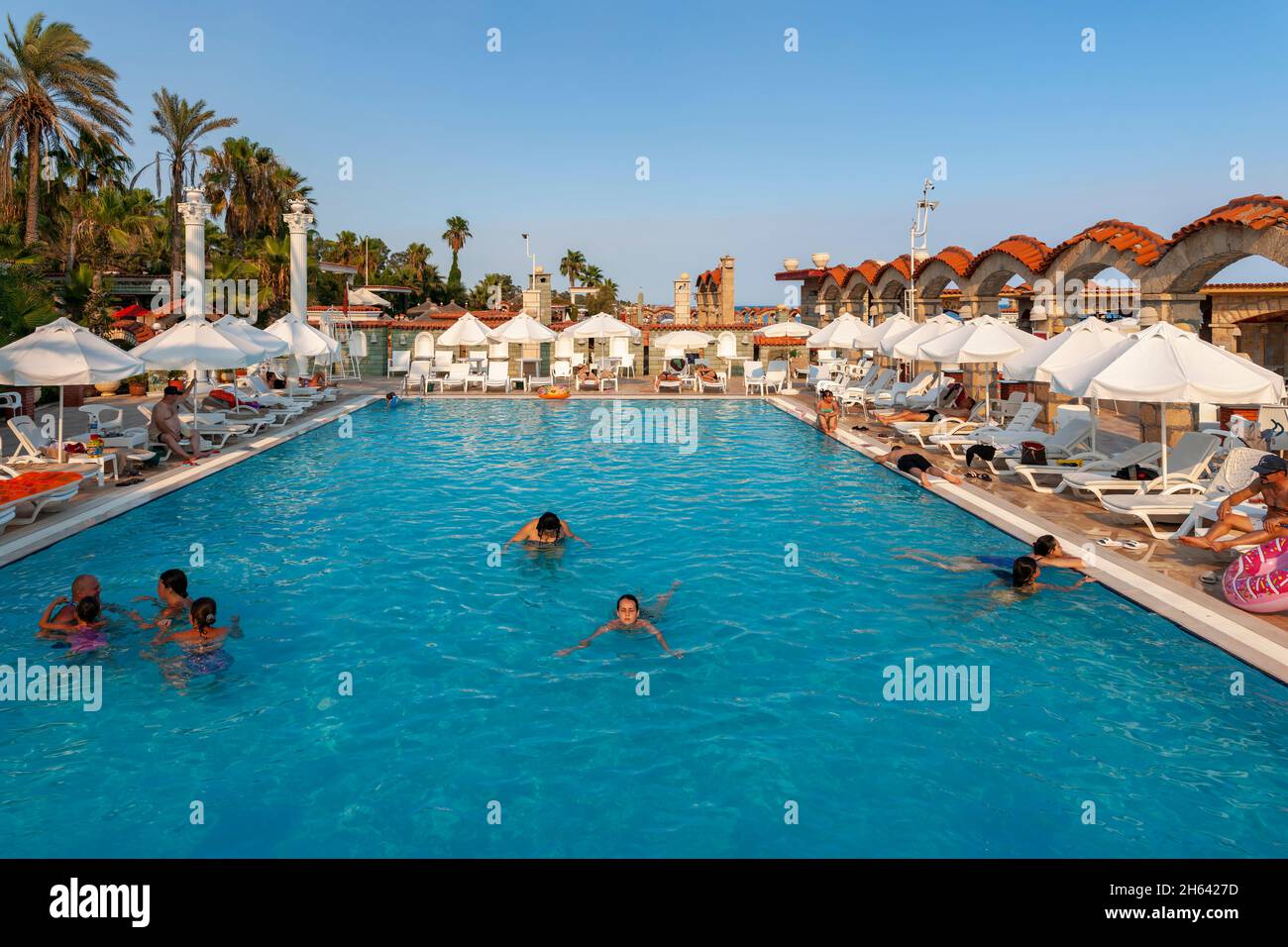 hotel pool,lara beach,antalya,turkey Stock Photo