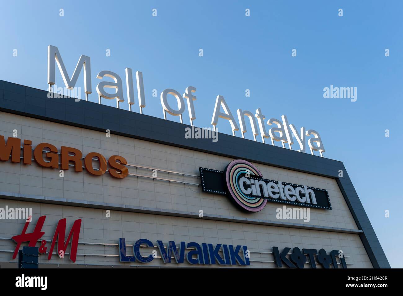 lettering at the mall of antalya shopping center,kepez,antalya,turkey Stock Photo