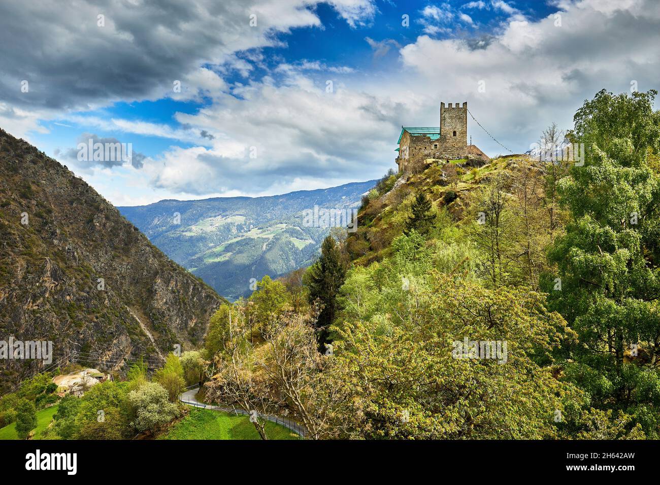 juval castle in south tyrol is a popular destination Stock Photo