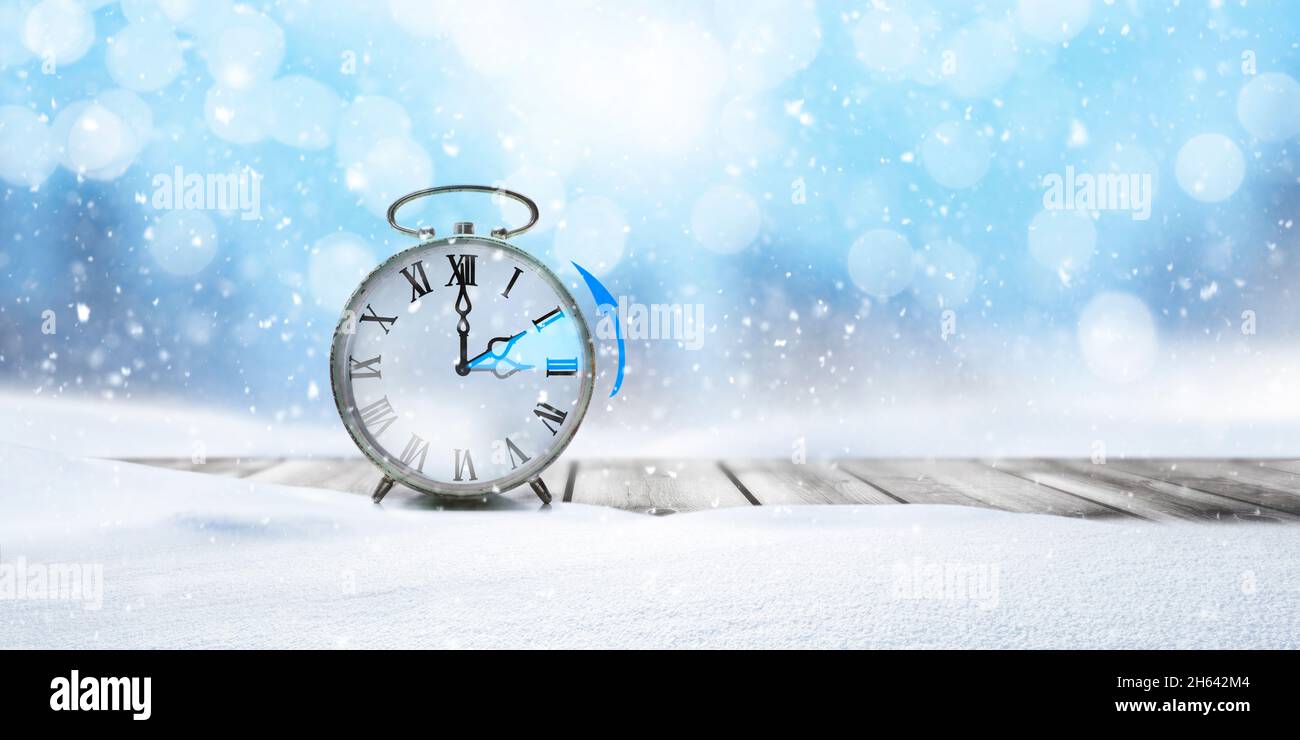 time change from summer to winter time Stock Photo