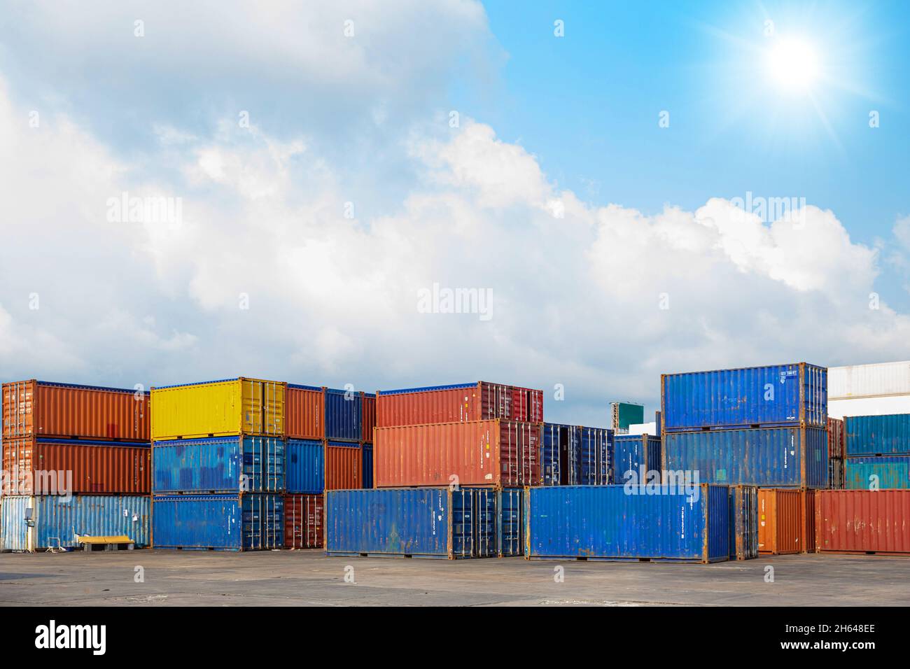 Container shipping yard hires stock photography and images Alamy
