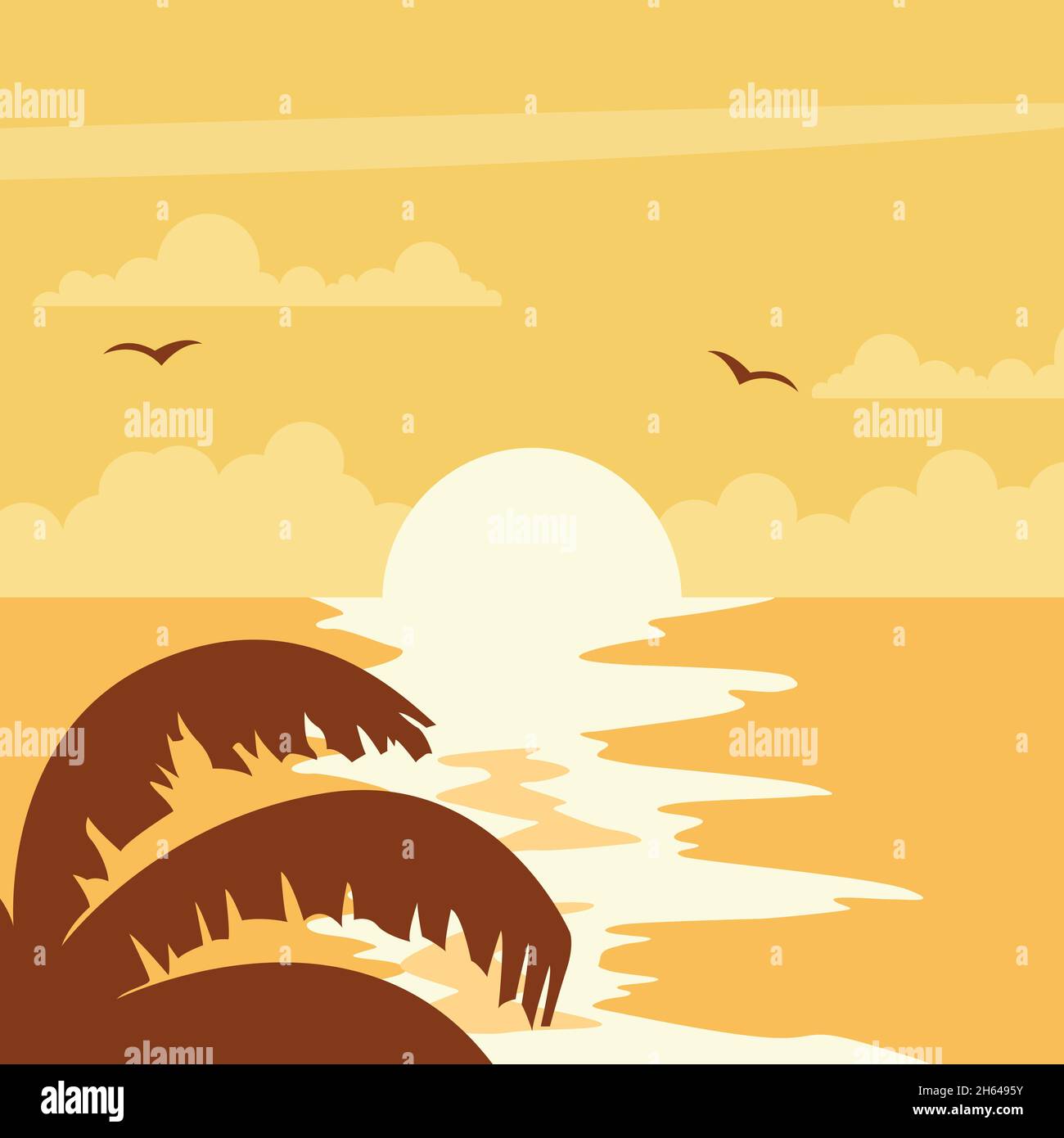 Beautiful sunrise on tropical stock vector images alamy