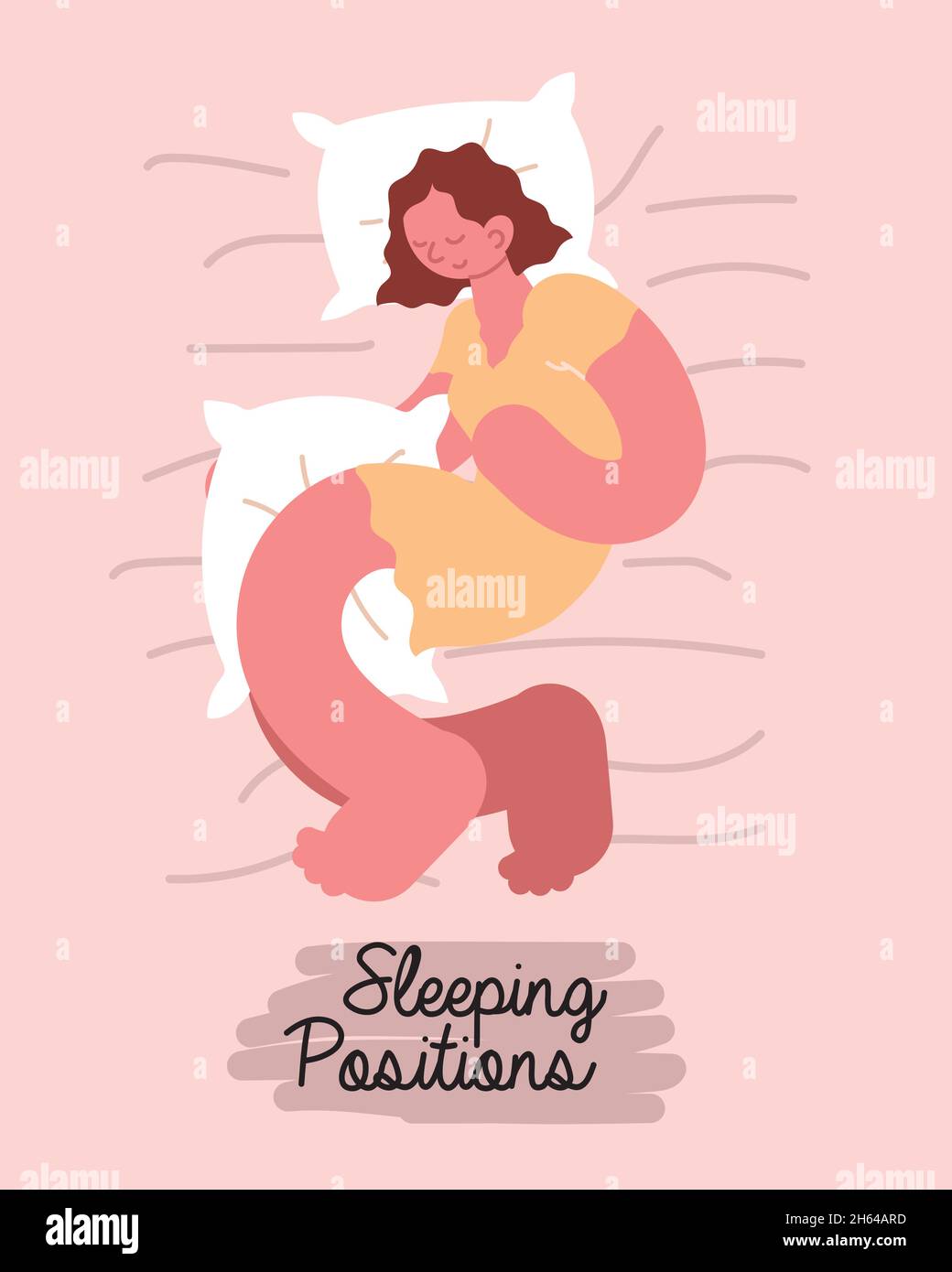 Tired woman sleeping night Stock Vector Images - Alamy