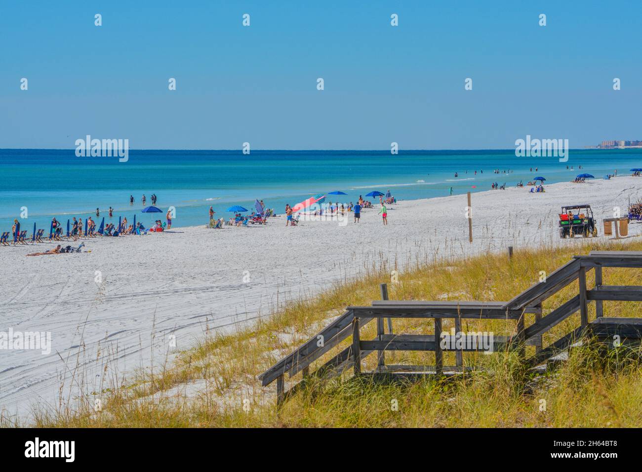 Beautiful white sand beach of Miramar Beach on the Gulf of Mexico in
