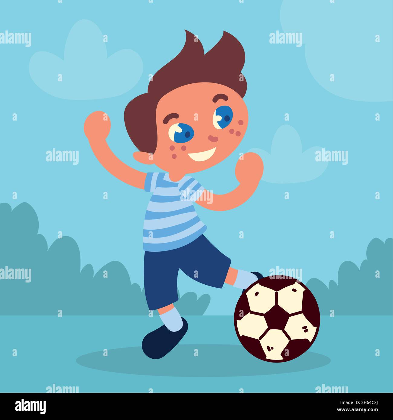 boy with football ball Stock Vector Image & Art Alamy
