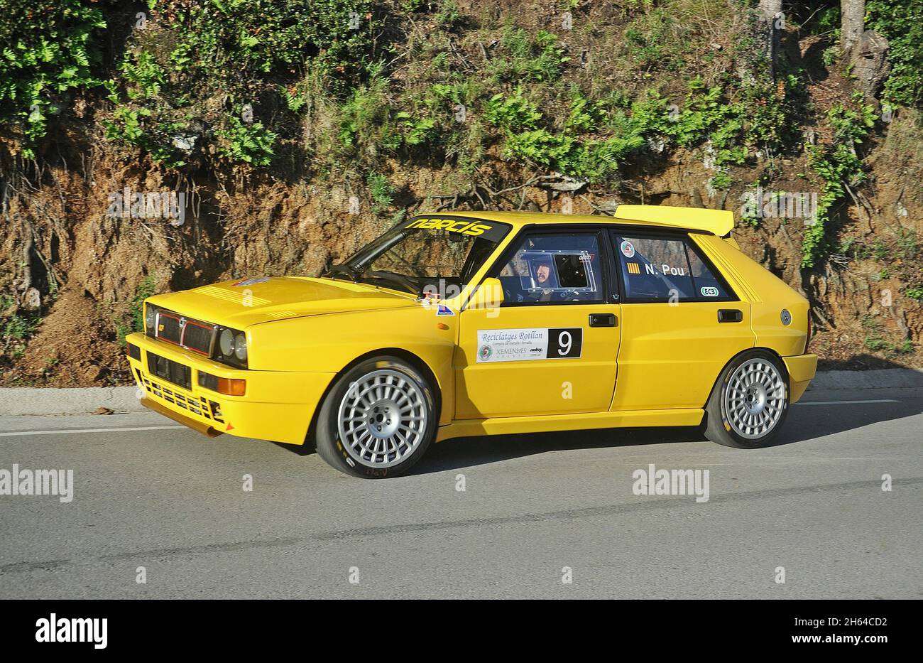 Narcís Pou-Lancia Delta Integrale in the Subiba al Coll del Pollatre-2018 of the Catalan Mountain Motor Championship Stock Photo