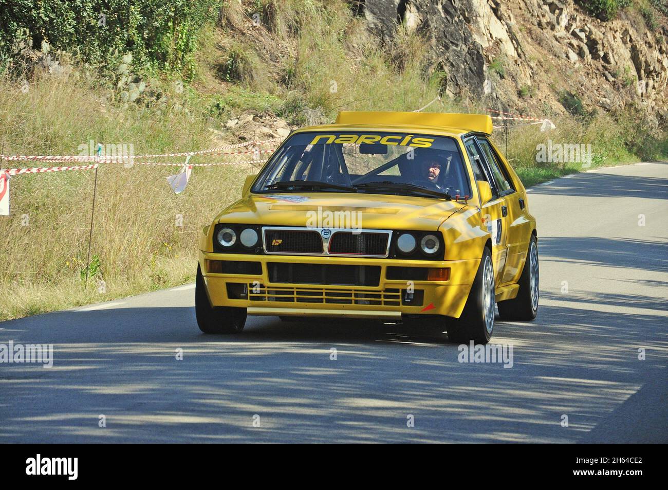 Narcís Pou-Lancia Delta Integrale in the Subiba al Coll del Pollatre-2018 of the Catalan Mountain Motor Championship Stock Photo