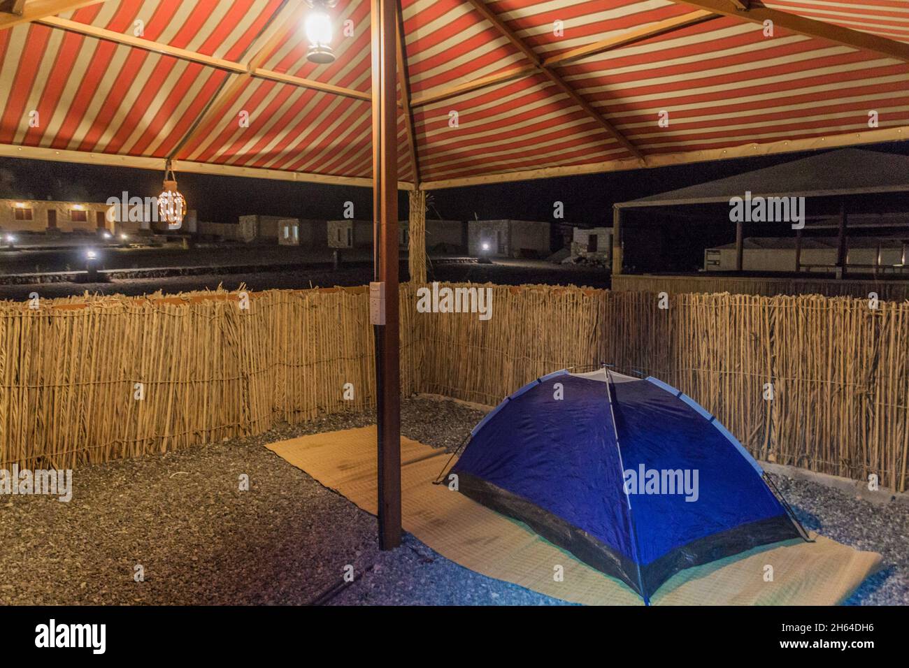 Tent in a mountain camp in Hajar Mountains, Oman Stock Photo Alamy