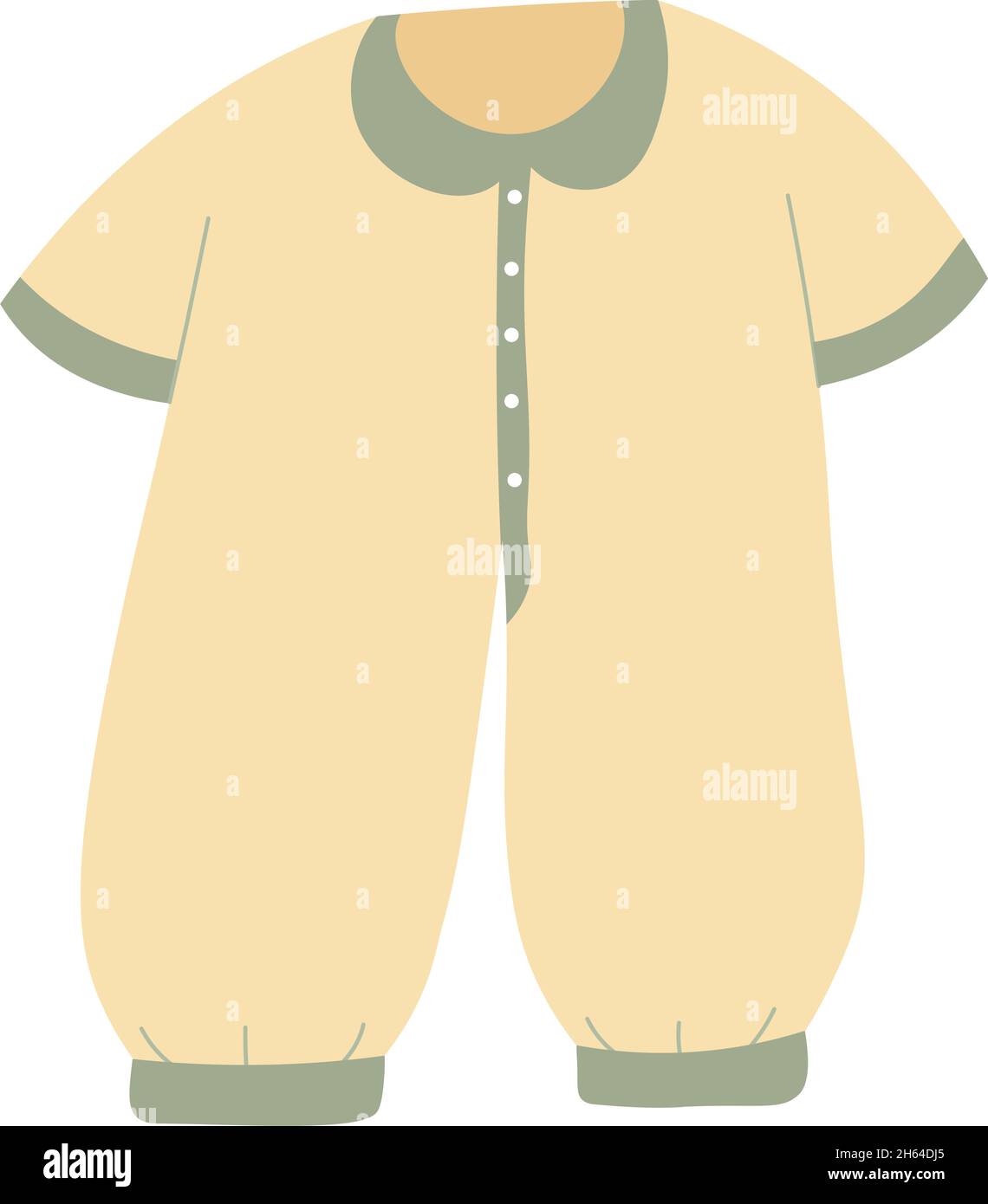 Newborn baby clothes, one piece suit with buttons Stock Vector Image
