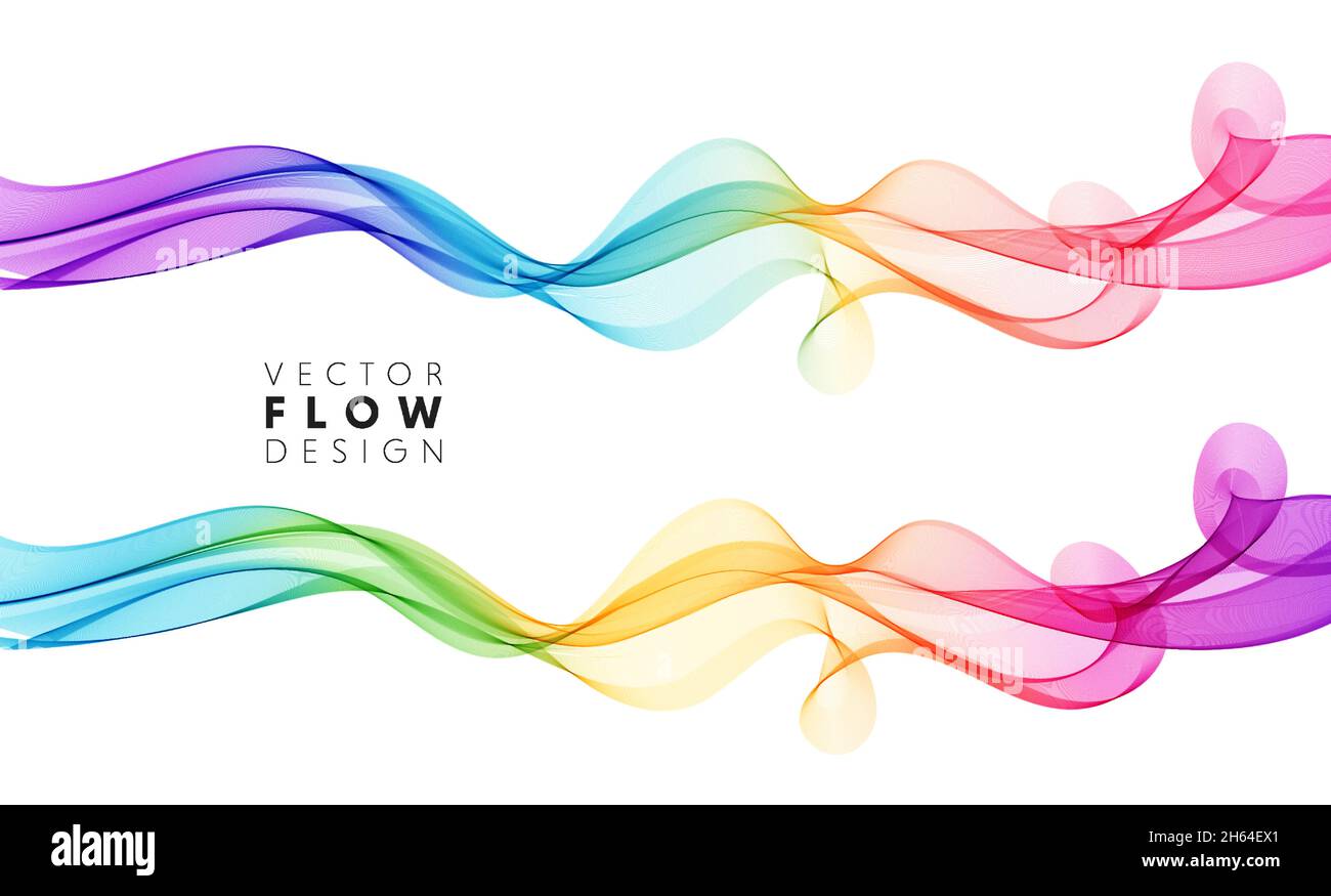 Vector abstract colorful flowing wave lines isolated on white ...