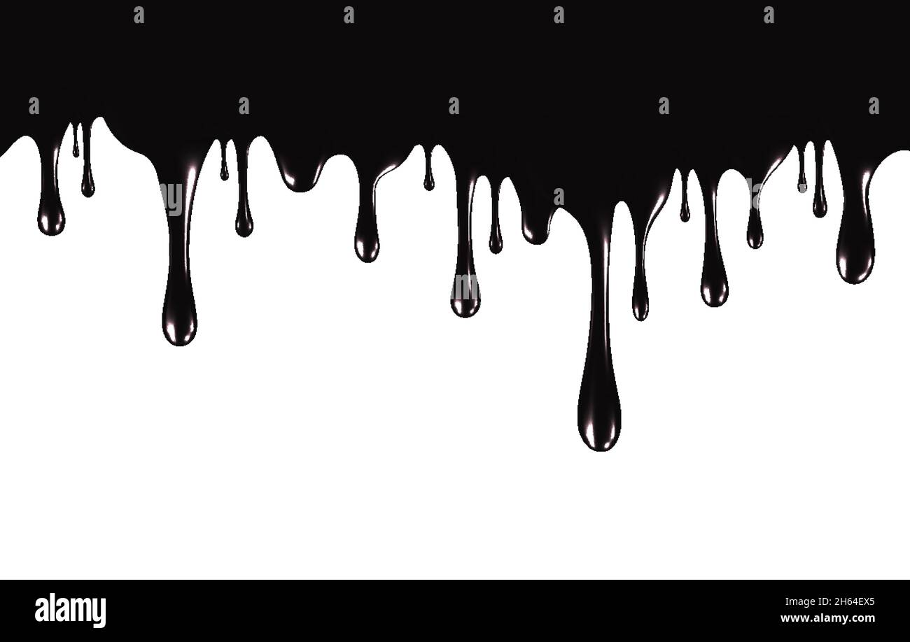 Realistic black paint drips isolated on a white background. The flowing  black liquid. Dripping paint. Vector illustration Stock Vector Image & Art  - Alamy