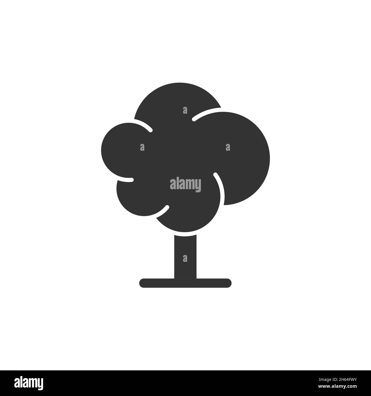 Tree icon in flat style. Forest vector illustration on white isolated ...
