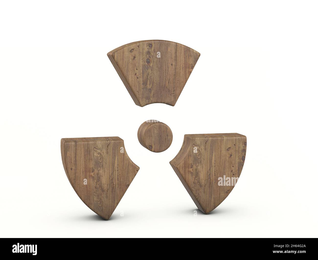 Wood radiation symbol on a white background. 3d illustration Stock
