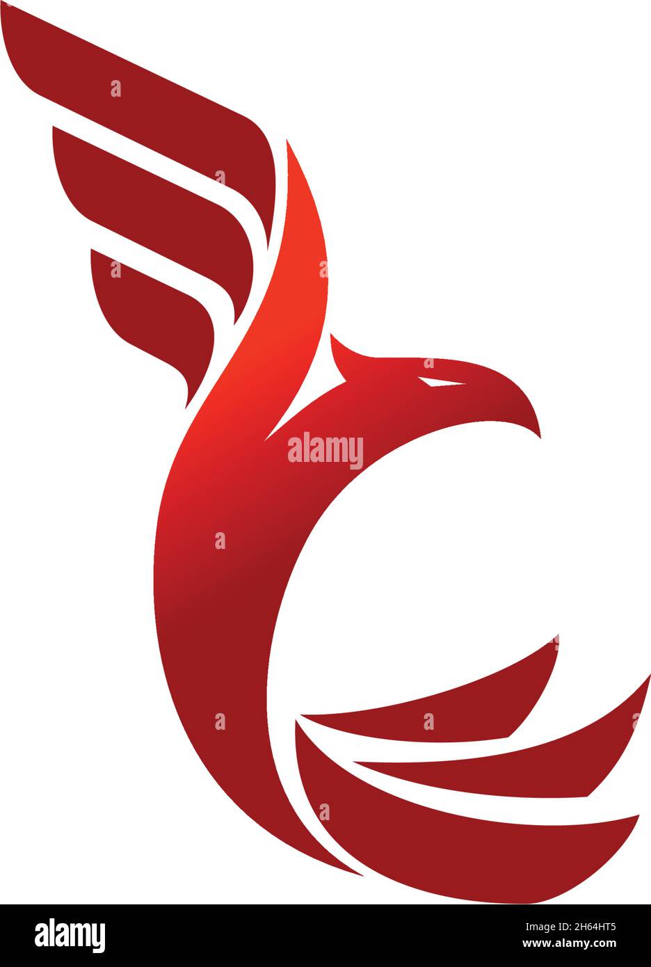 Phoenix Flaying Fire Illustration Template Icon Isolated Stock Vector ...