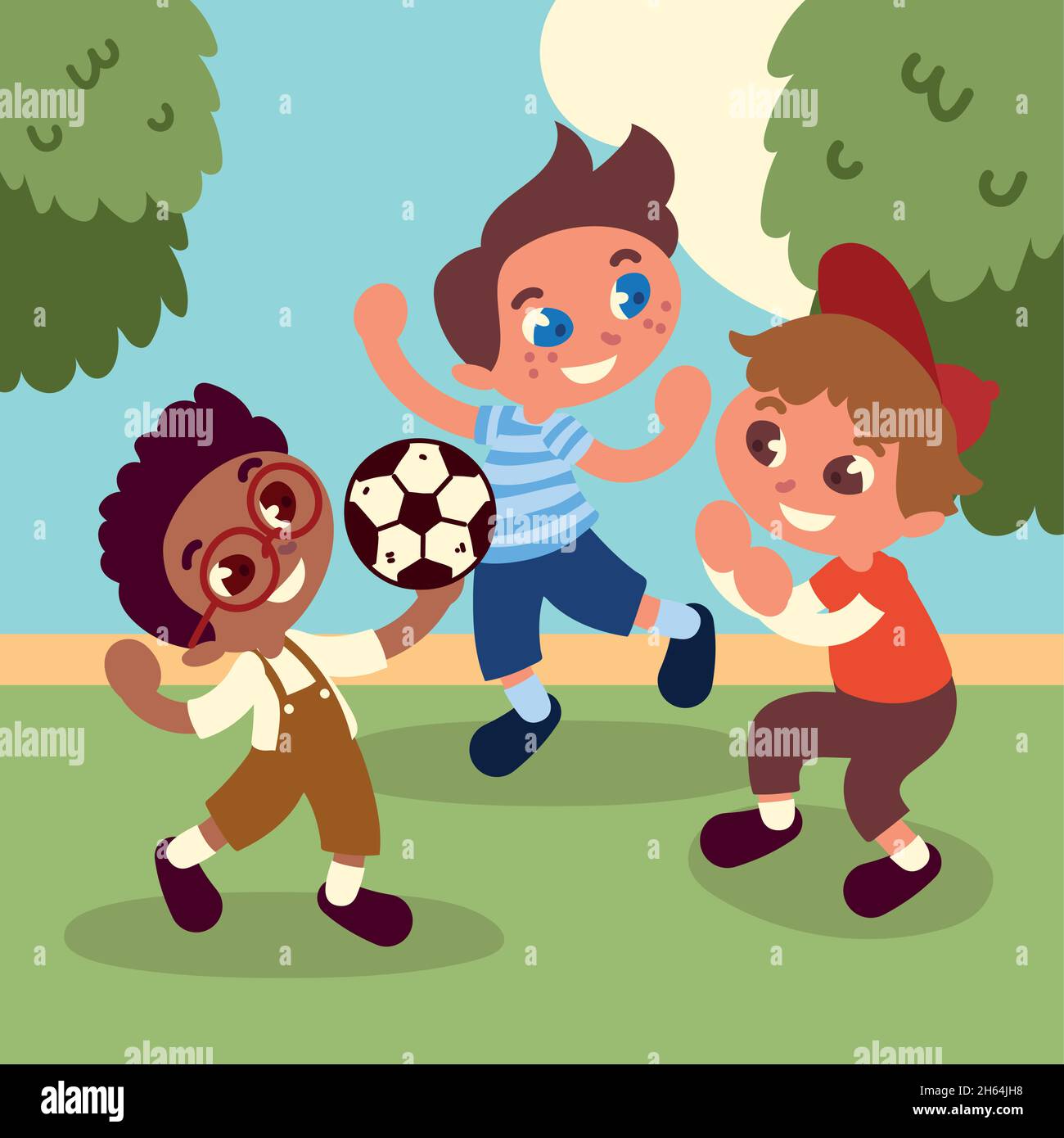 boys playing cartoon Stock Vector Image & Art - Alamy