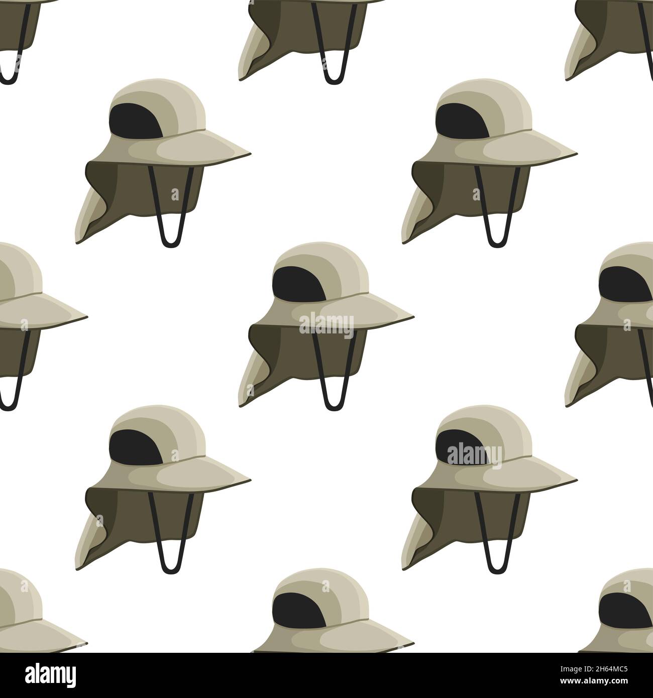 Illustration on theme colored pattern fishing hats, beautiful caps in white background. Caps