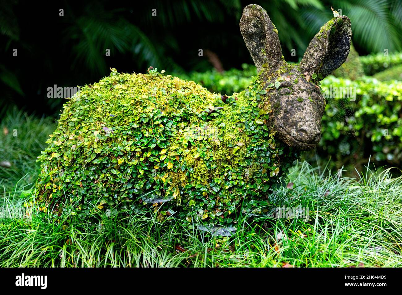 Animal sculpture in the animal garden at the Terra Nostra Garden hotel , Portugal, Azores, Sao Miguel Island, Furnas. Stock Photo